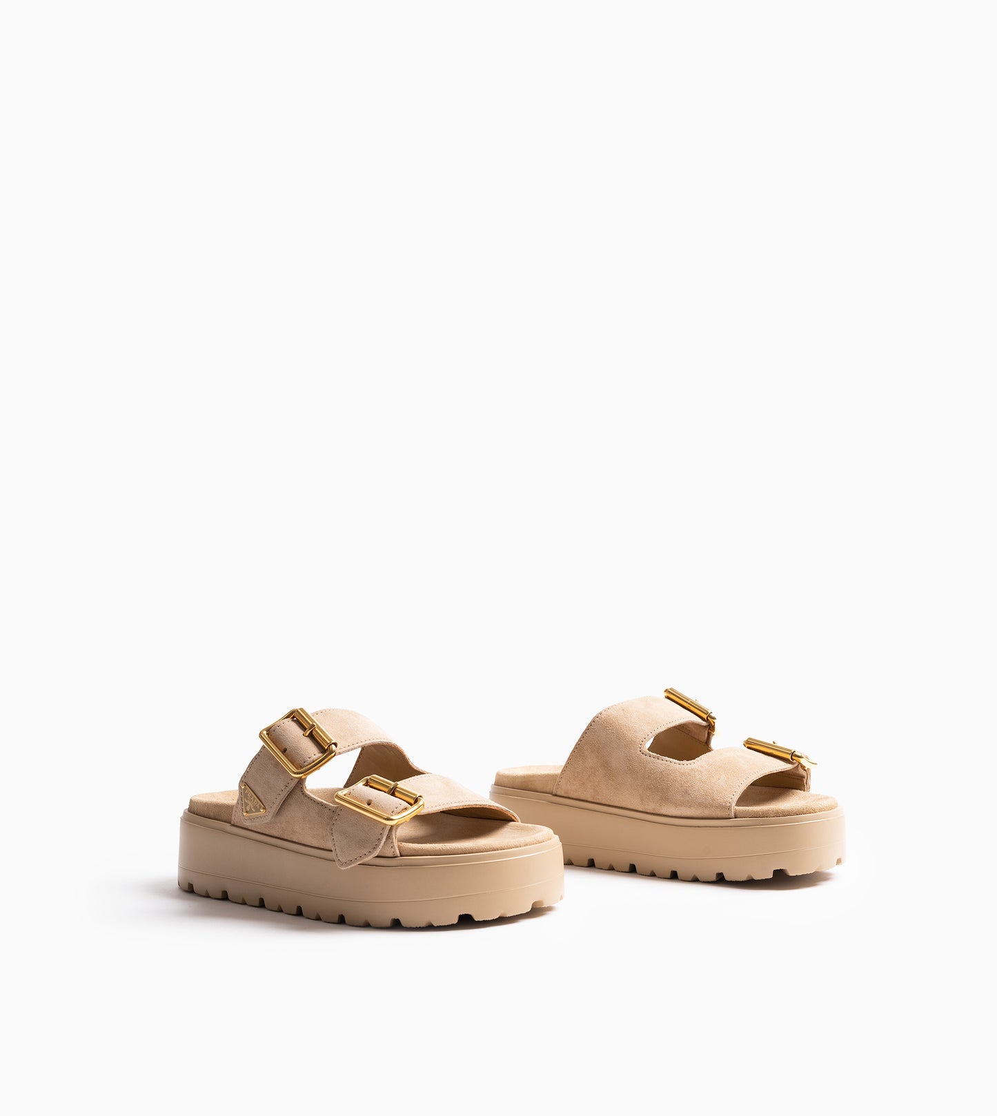 PRADA Leather Sandals Ecru