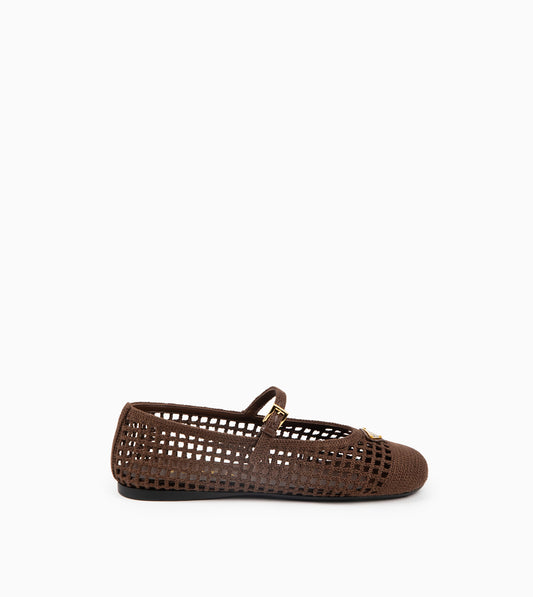 PRADA Crochet Ballet Shoes Cacao