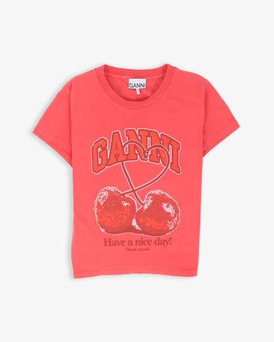 GANNI Future Jersey Baby Fit Cherry High Risk Red