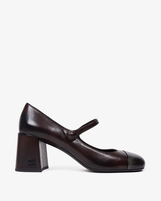 MIU MIU Leather Pumps Moro & Black