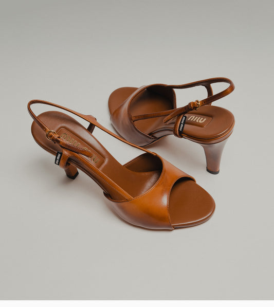 MIU MIU SLINGBACK SANDAL COGNAC