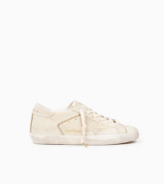 GOLDEN GOOSE SUPERSTAR SUEDE WITH GLITTER PIPING