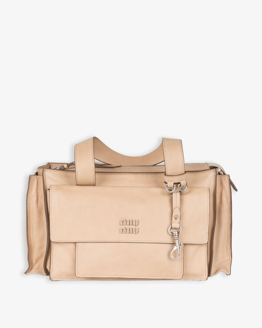 MIU MIU Leather Handbag Sabbia
