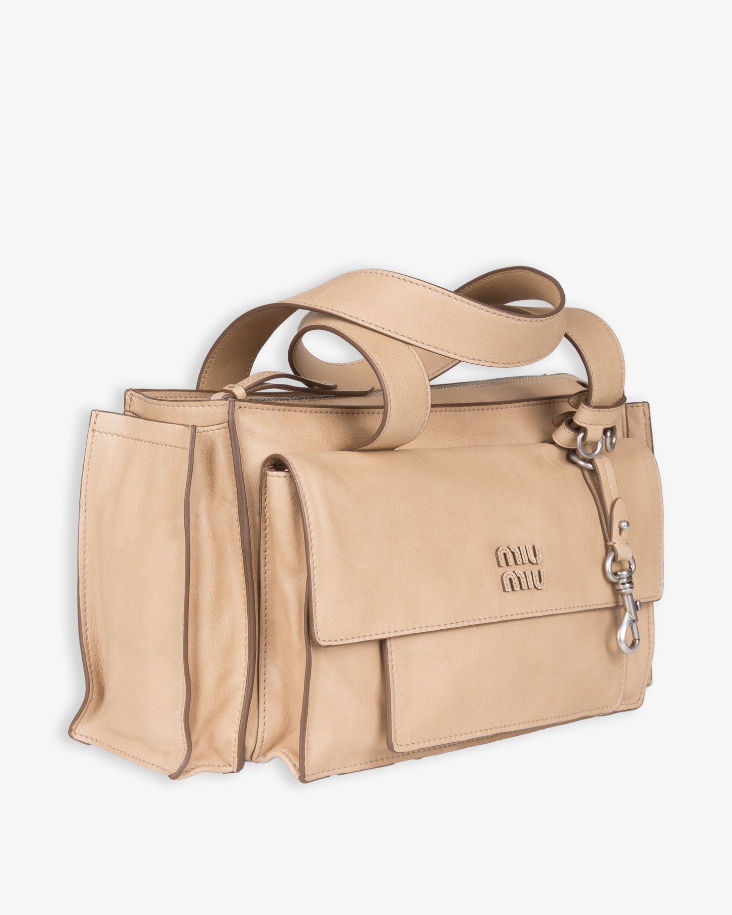 MIU MIU Leather Handbag Sabbia