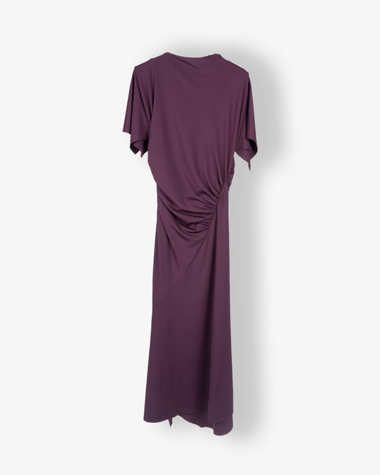 VICTORIA BECKHAM Cap Sleeve Dress Black Currant