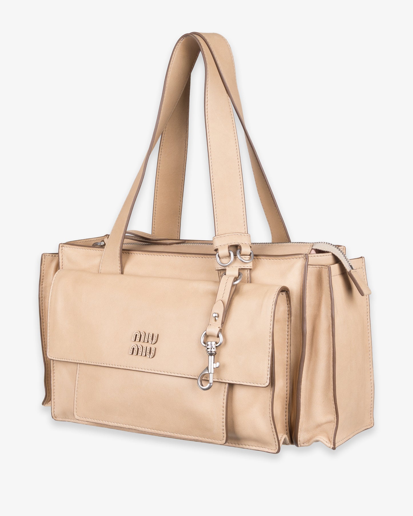 MIU MIU Leather Handbag Sabbia