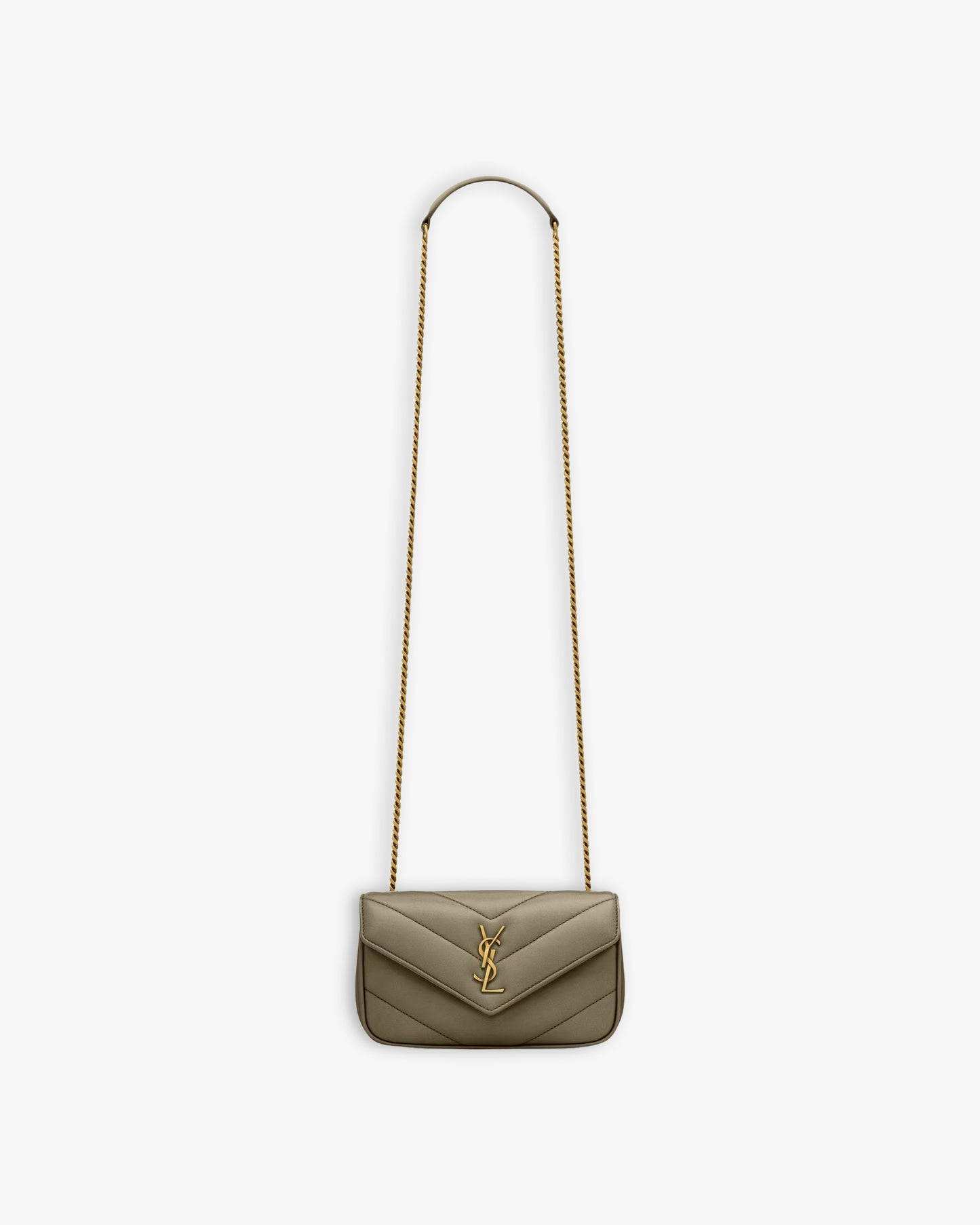 SAINT LAURENT YSL M.Bag with Removable Chain DK Strong Moss
