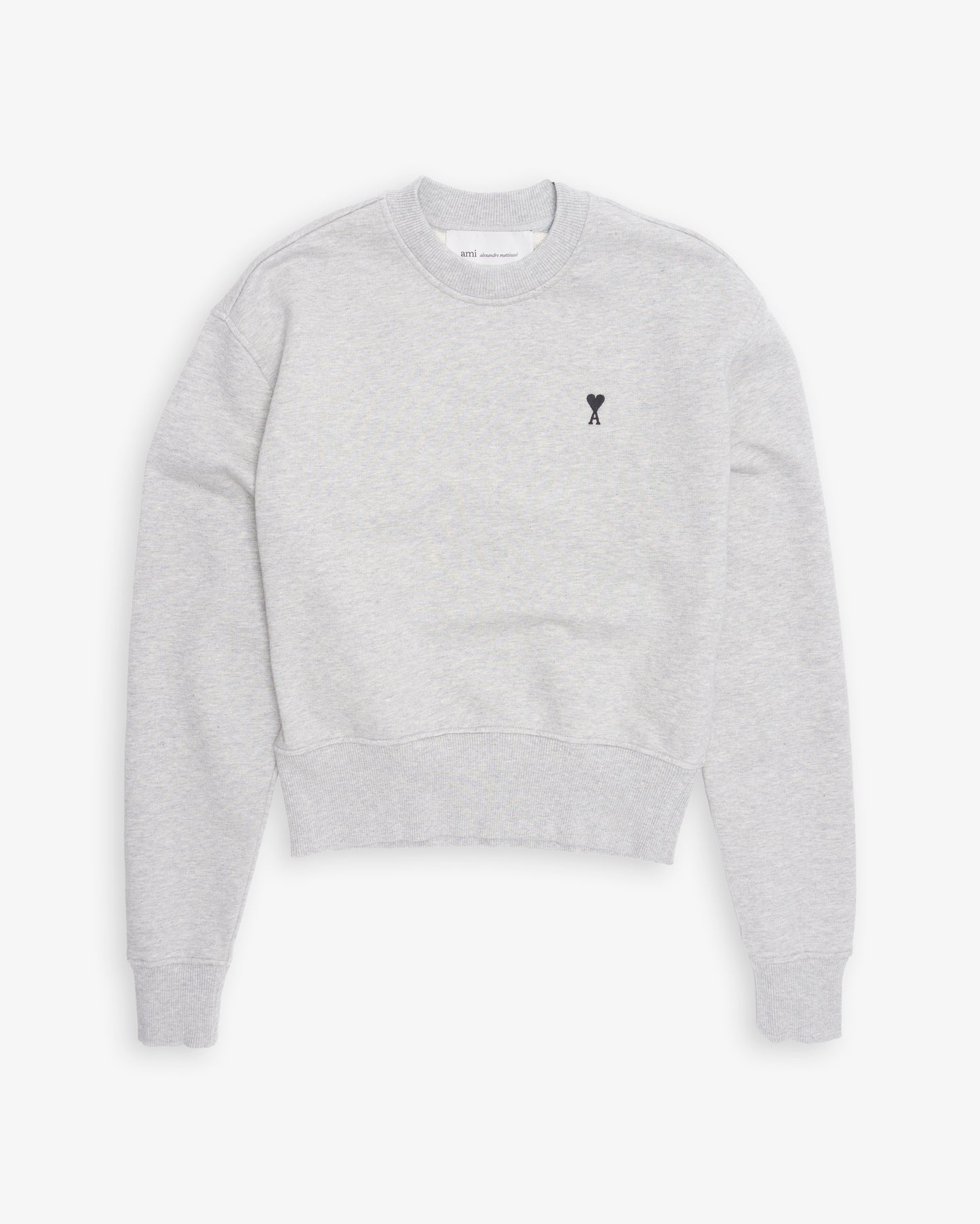 AMI PARIS Sweatshirt with Contrasted Ami de Coeur  Ash Grey
