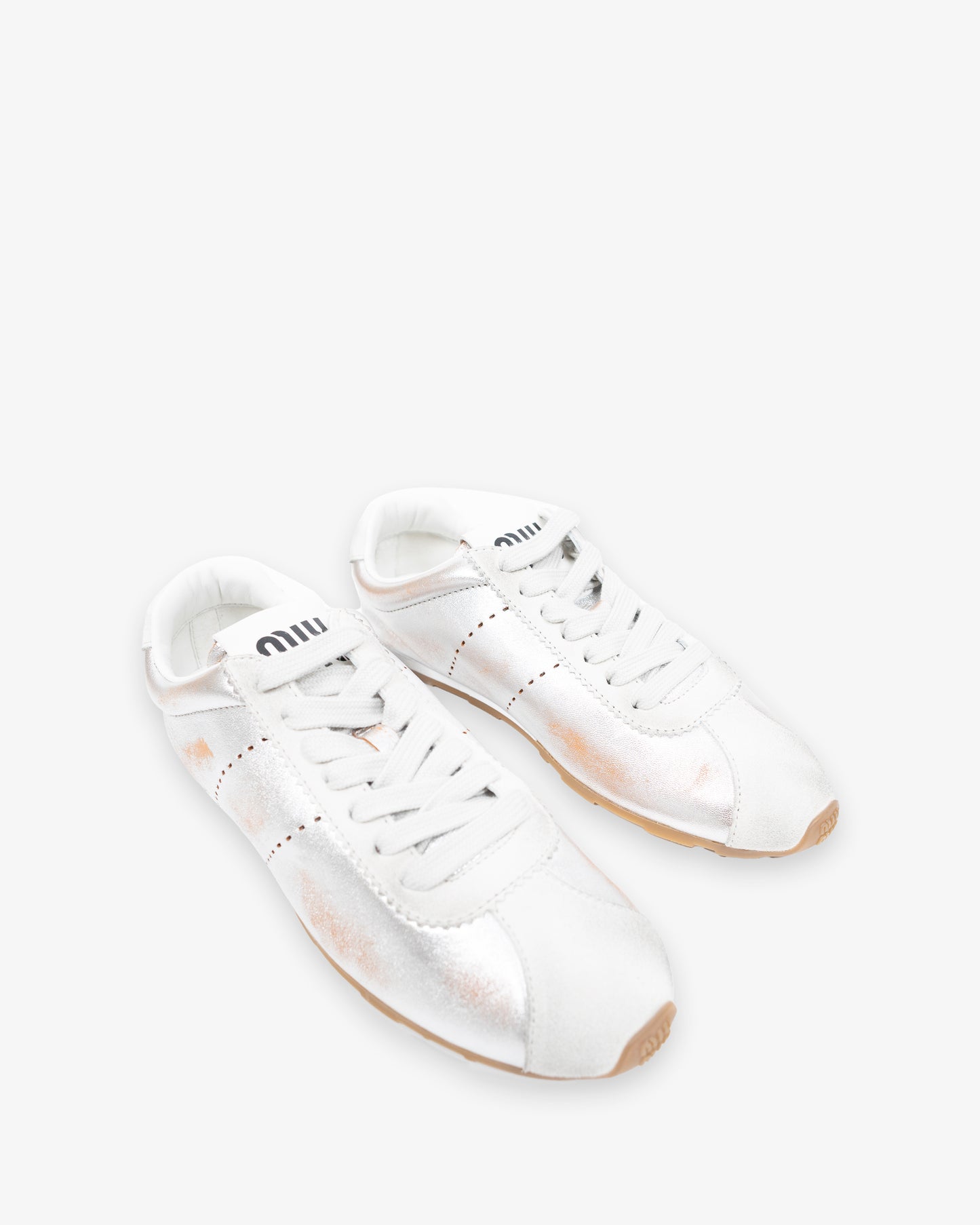 MIU  MIU Lace-Up Shoes Argento+Talco