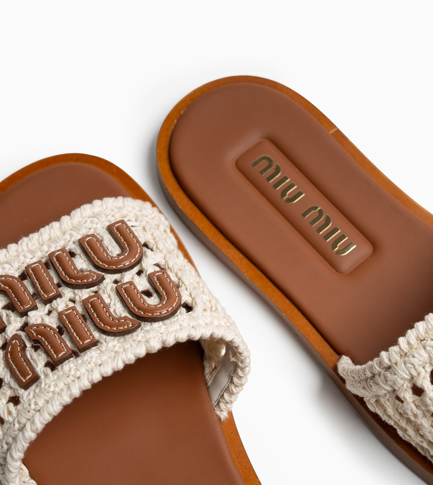 MIU MIU Crochet Sandals Avory