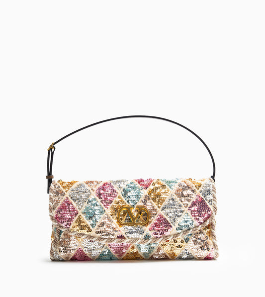 VALENTINO VAIN SEQUIN SOFT BAG MULTICOLOR