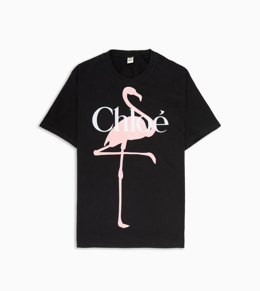 CHLOE FLAMINGO TEE BLACK