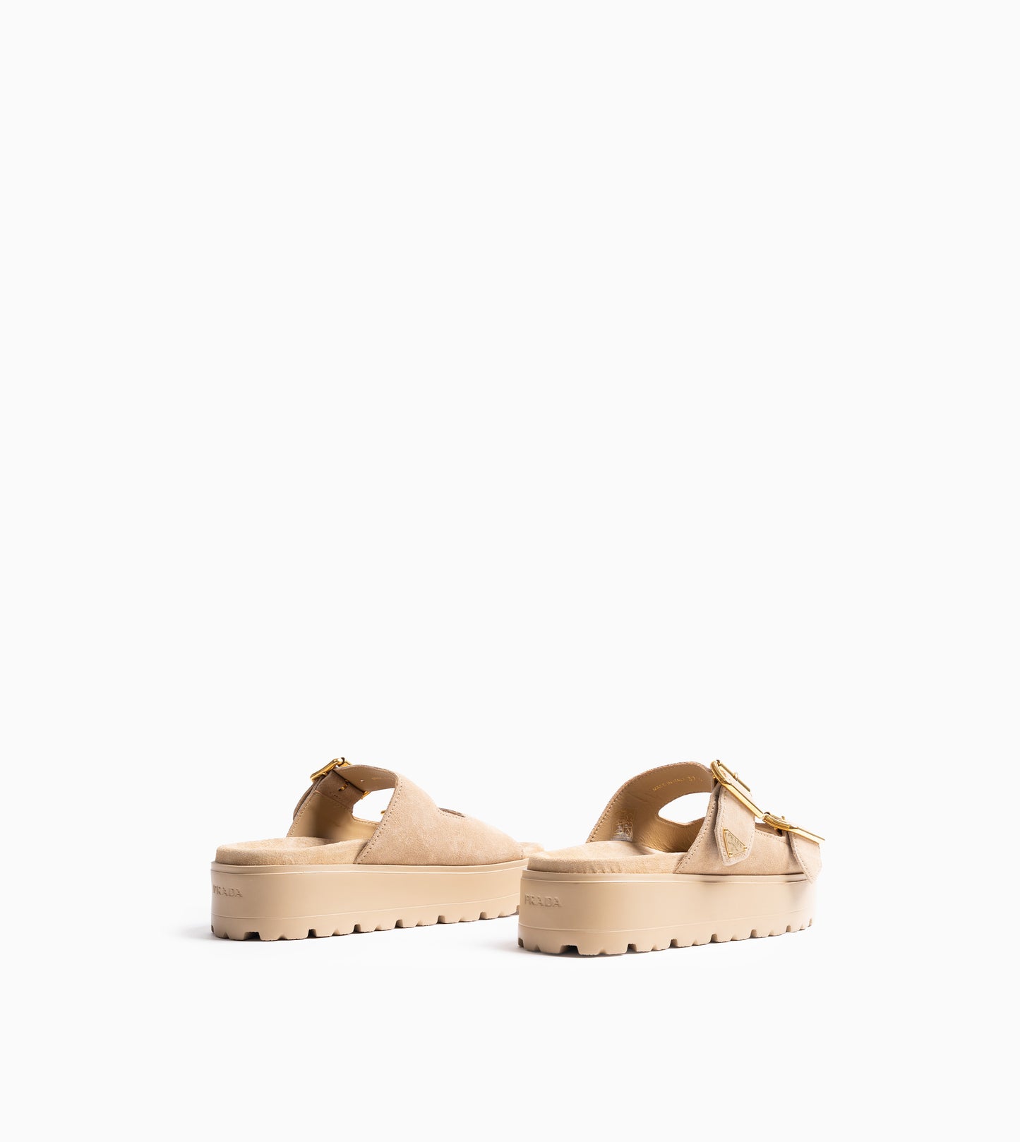PRADA Leather Sandals Ecru