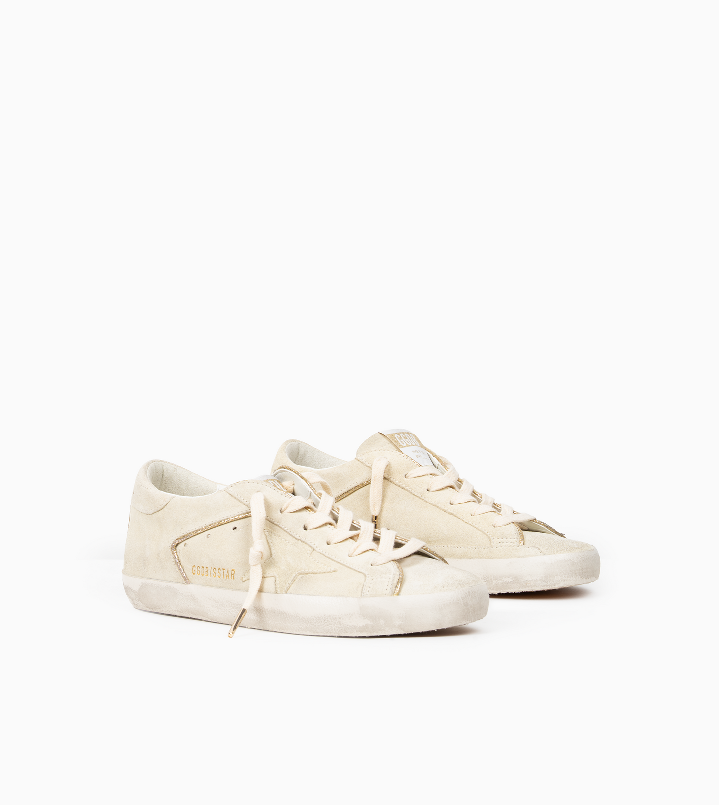 GOLDEN GOOSE SUPERSTAR SUEDE WITH GLITTER PIPING
