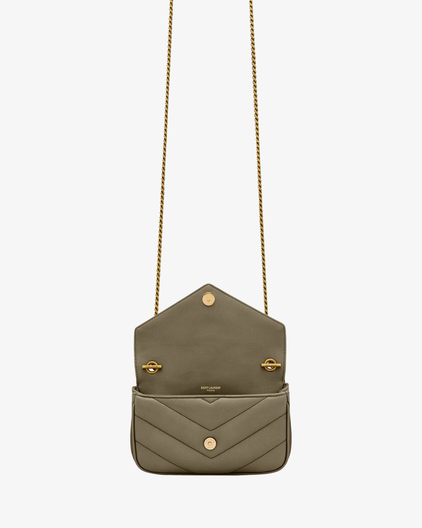 SAINT LAURENT YSL M.Bag with Removable Chain DK Strong Moss