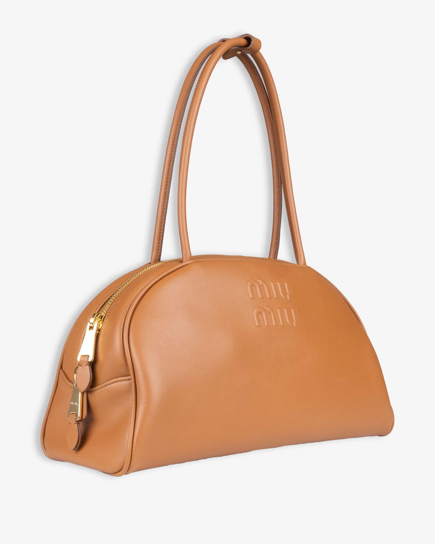 MIU MIU Beau Leather Bag Cognac