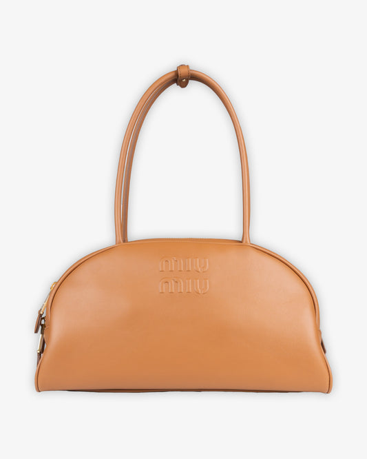 MIU MIU Beau Leather Bag Cognac