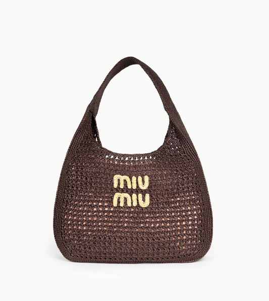 MIU MIU- Rafia Hobo Bag