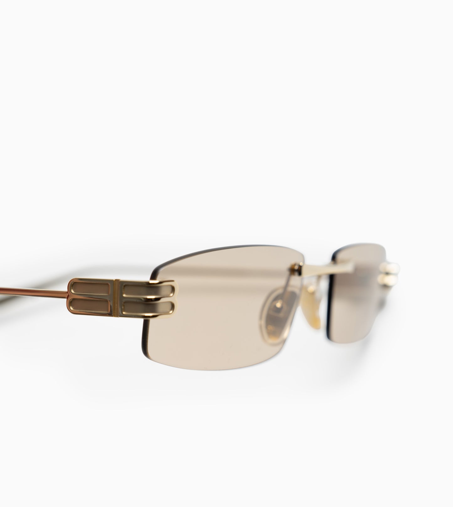 BALENCIAGA Sunglasses Gossip Rectangle Light Gold