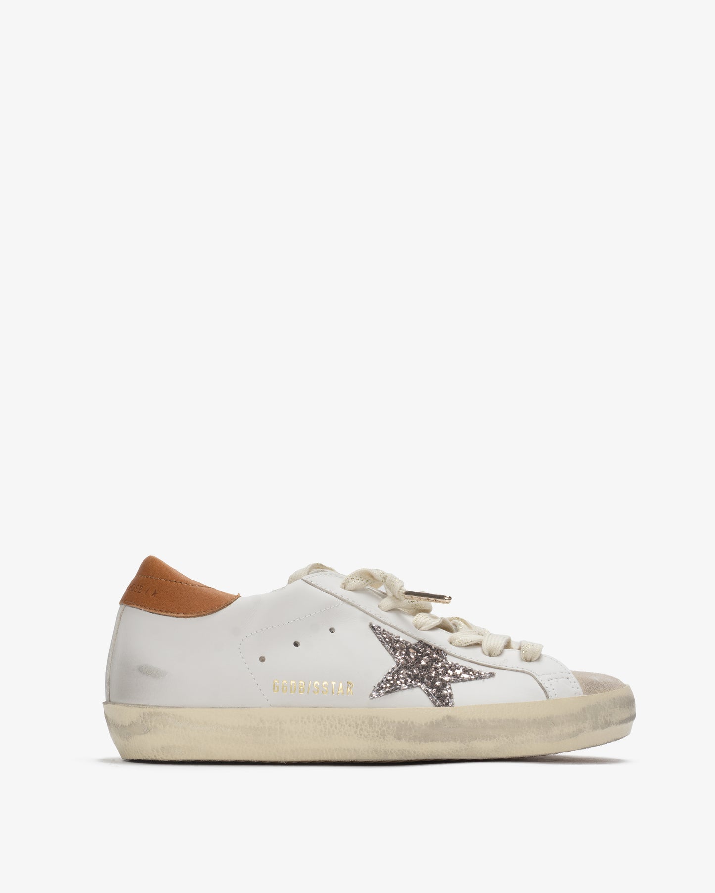GOLDEN GOOSEN Super Star Leather Upper & Heel Suede Toe Glitter Star