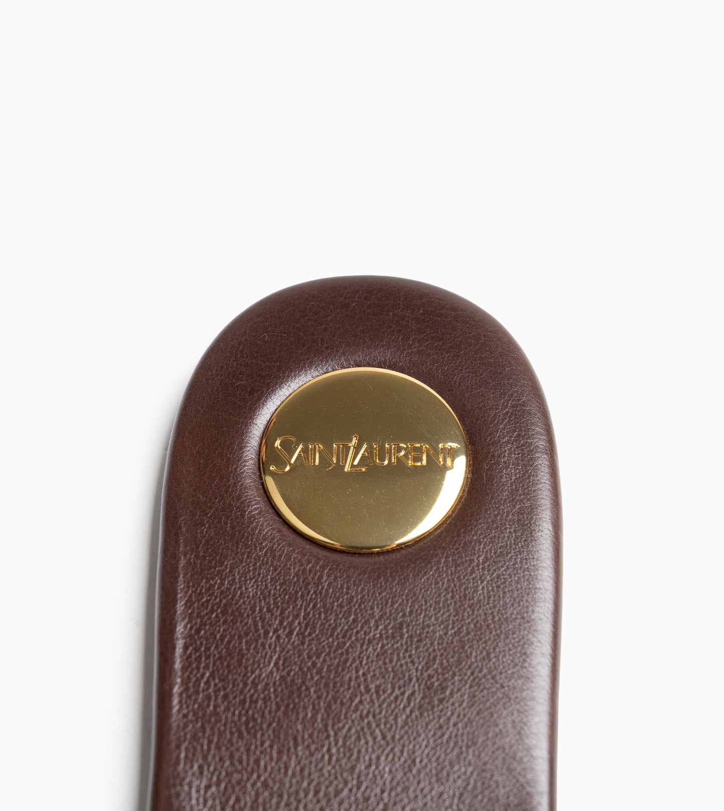 SAINT LAURENT Leather Women Shoes Flat Sandals Flat Le Brown