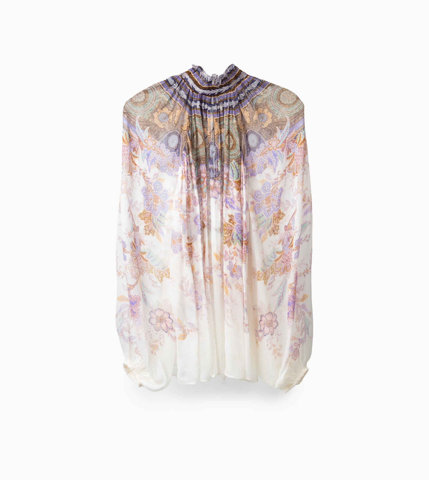 ZIMMERMANN Luna Billow Blouse Cream Blue