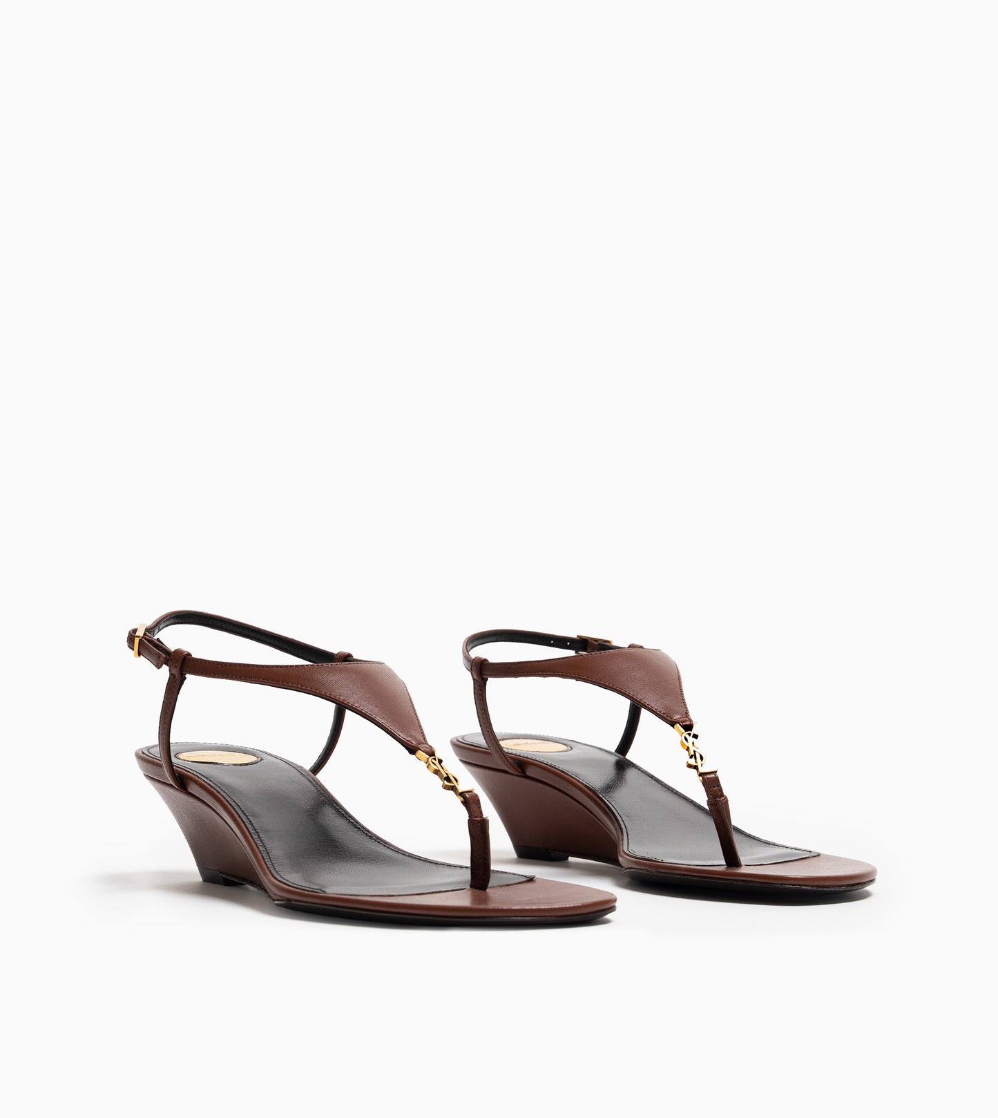 SAINT LAURENT CASSANDRE SANDAL BROWN