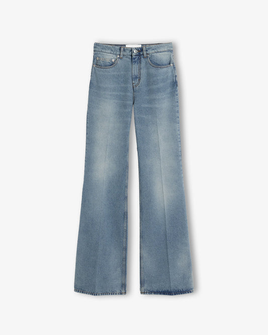 AMI PARIS Flare Fit Jeans Ussed Blue