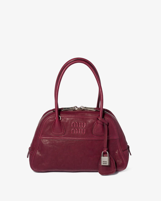 MIU MIU Vivant Nappa Aviato Bag Amaranto