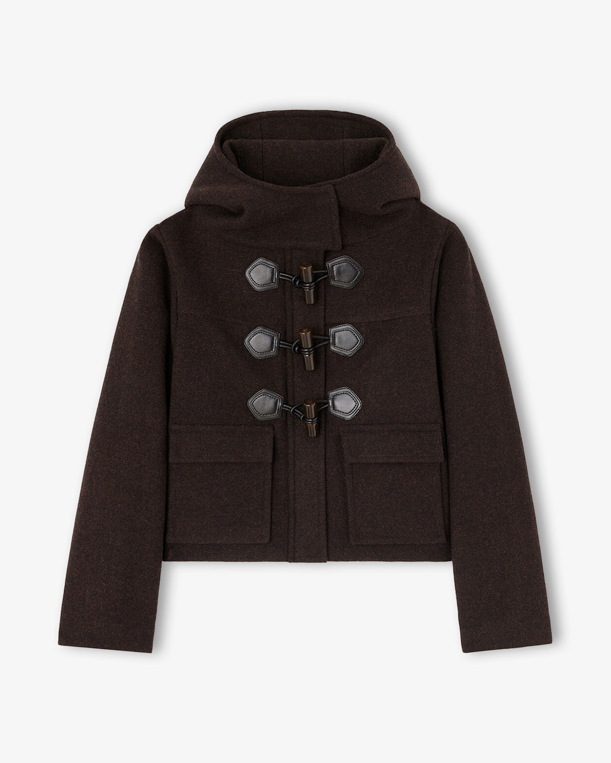GANNI Pearcoat Wool Mini Duffle Coat