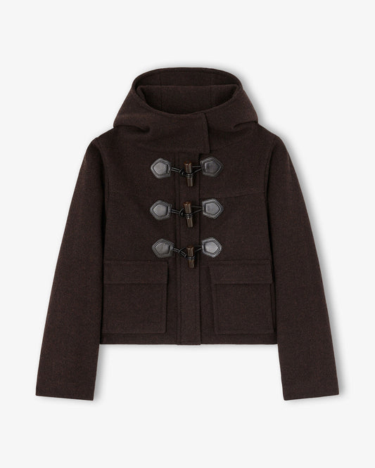 GANNI Pearcoat Wool Mini Duffle Coat
