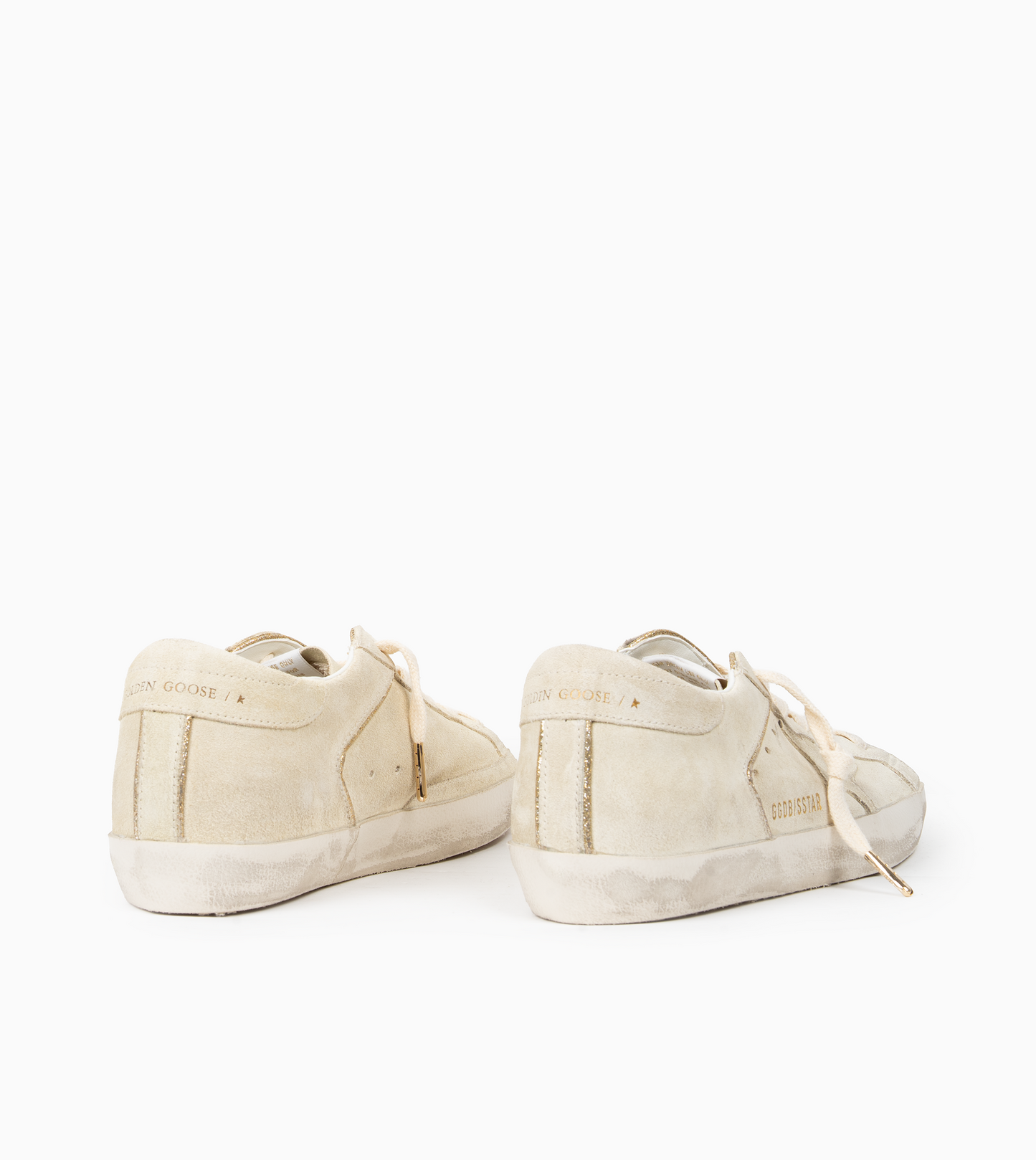 GOLDEN GOOSE SUPERSTAR SUEDE WITH GLITTER PIPING