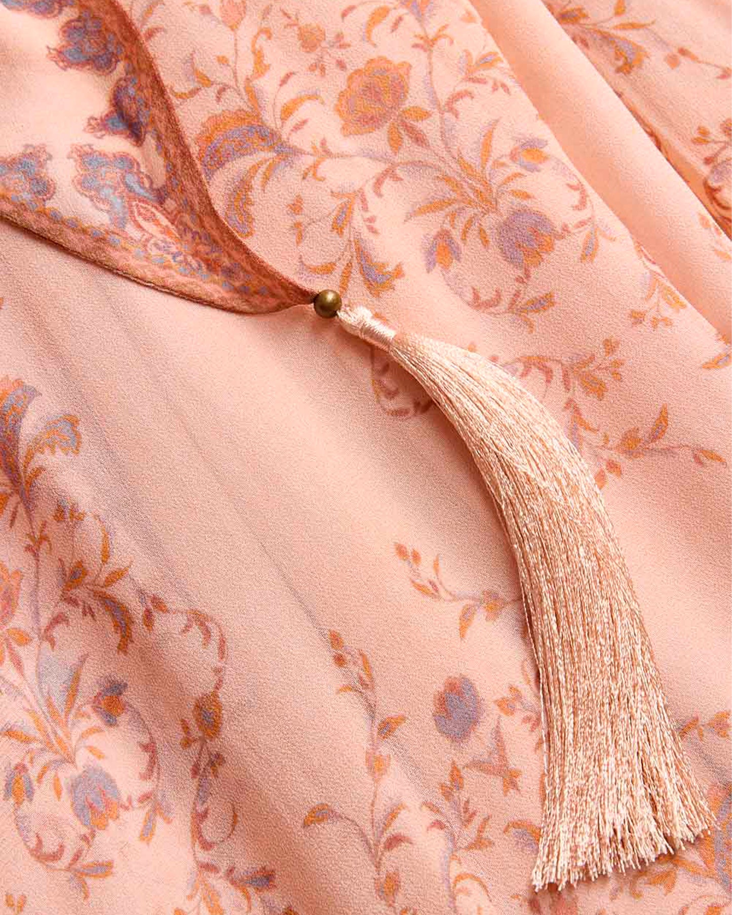 ZIMMERMANN Valiant Sheath Dress Peach Paisley