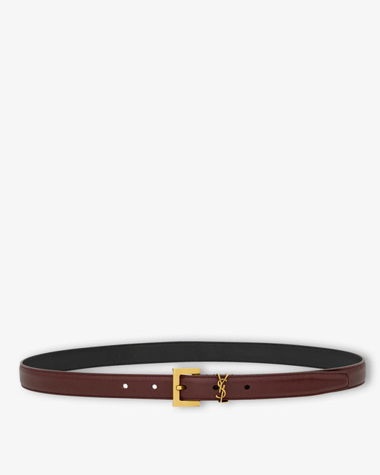 SAINT LAURENT YSL Belt Red Tan