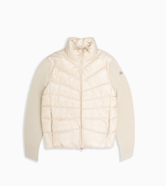 MONCLER CARDIGAN PIUMINO BEIGE