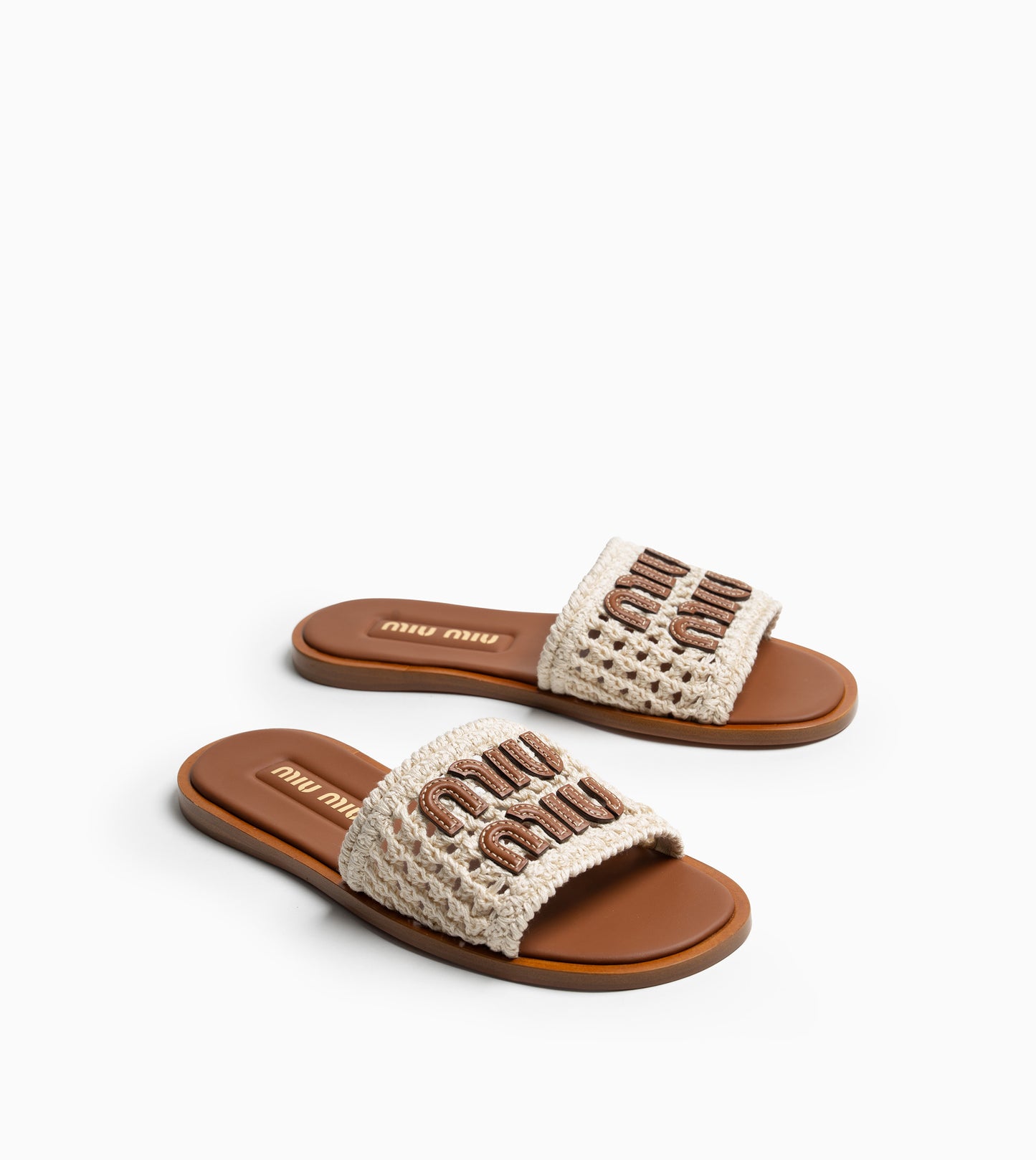 MIU MIU Crochet Sandals Avory