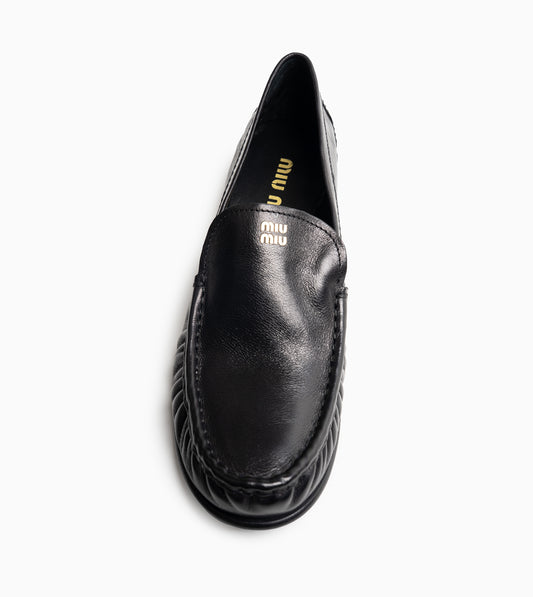 MIU MIU LOAFER BUFALO LEATHER BLACK