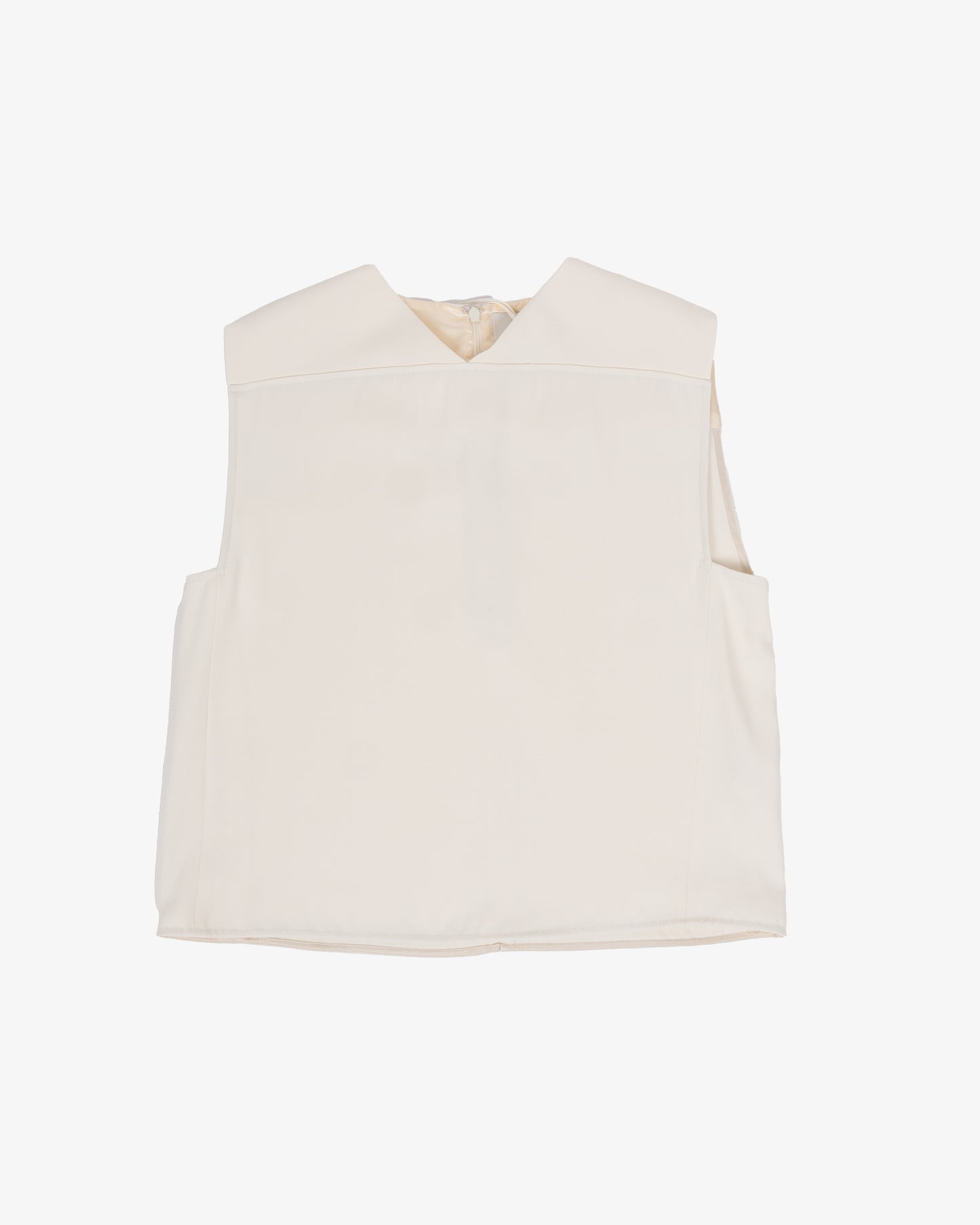 LOULOU DE SAISON Daika Boxy V - Neck Top Ivory