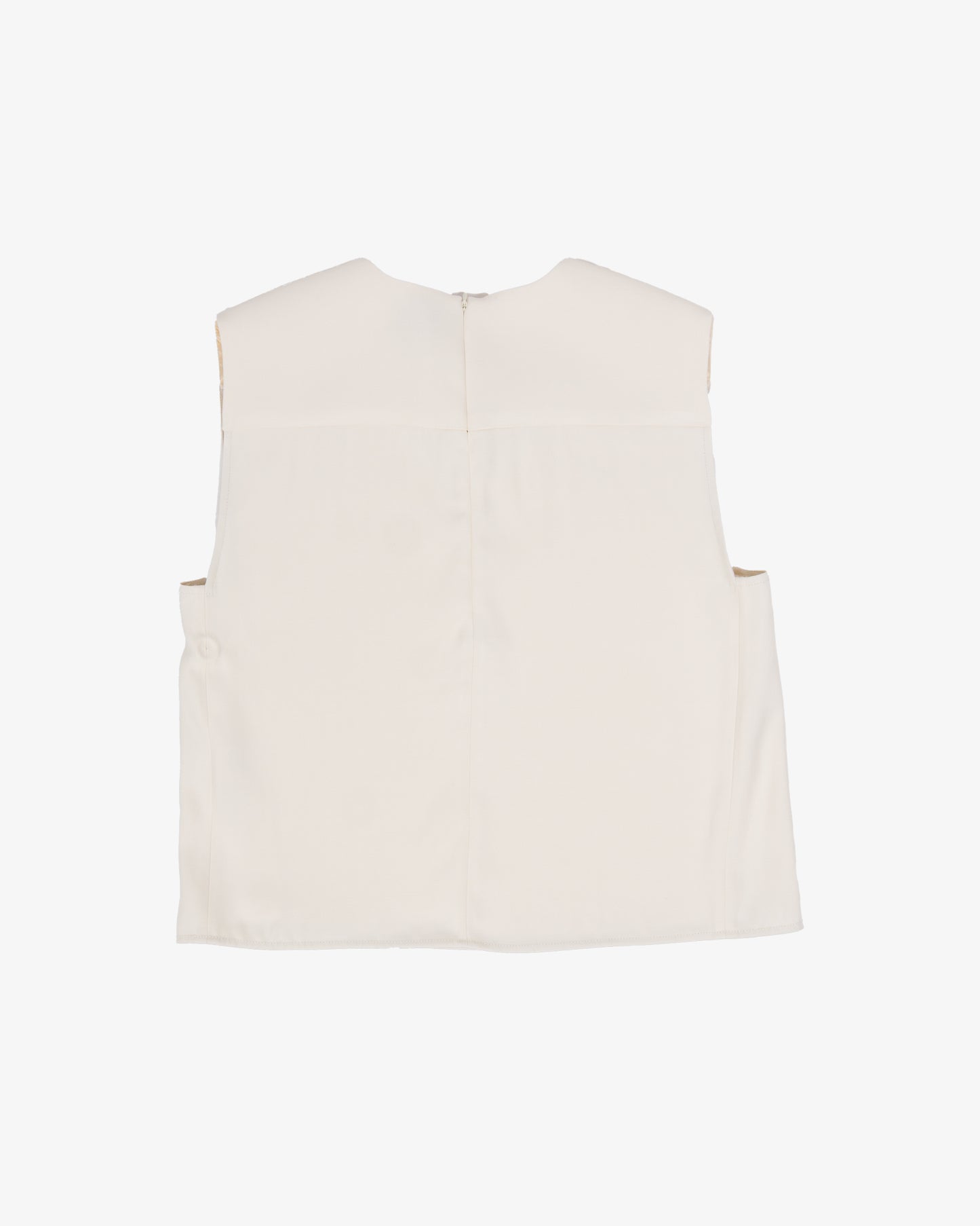 LOULOU DE SAISON Daika Boxy V - Neck Top Ivory