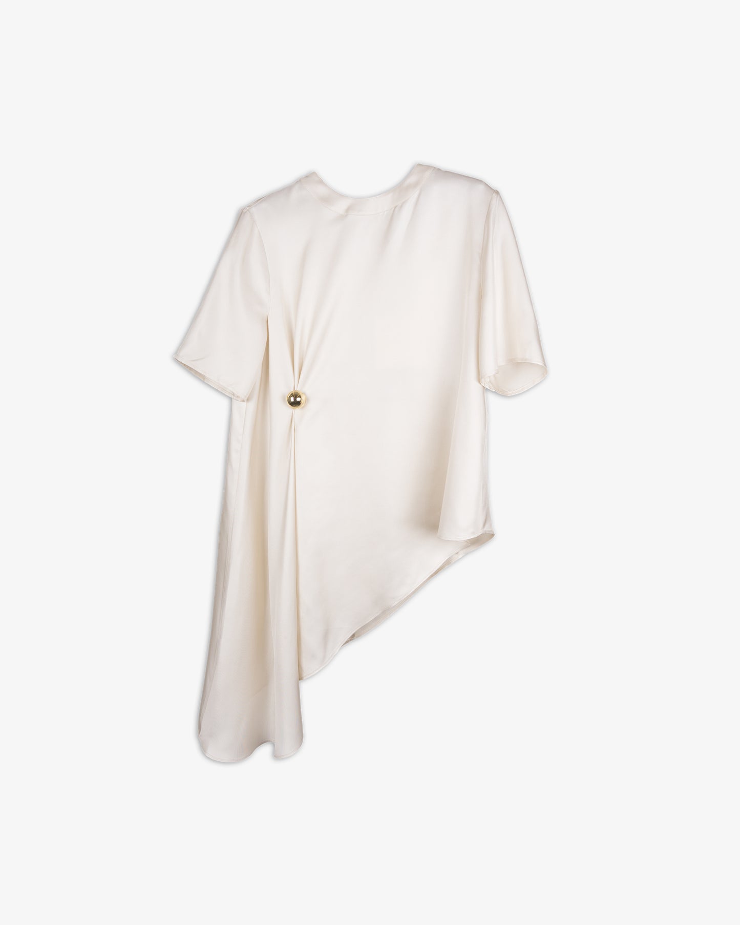 LOULOU DE SAISON  Madea Draped Asymmetric Top Ivory