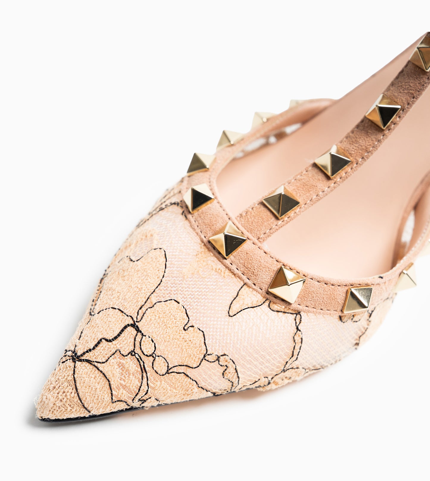 VALENTINO ANKLE STRAP ROCKSTUD SHOE NERO-SORBET