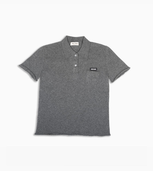 MIU MIU Polo Shirt Cashmere Ardesia