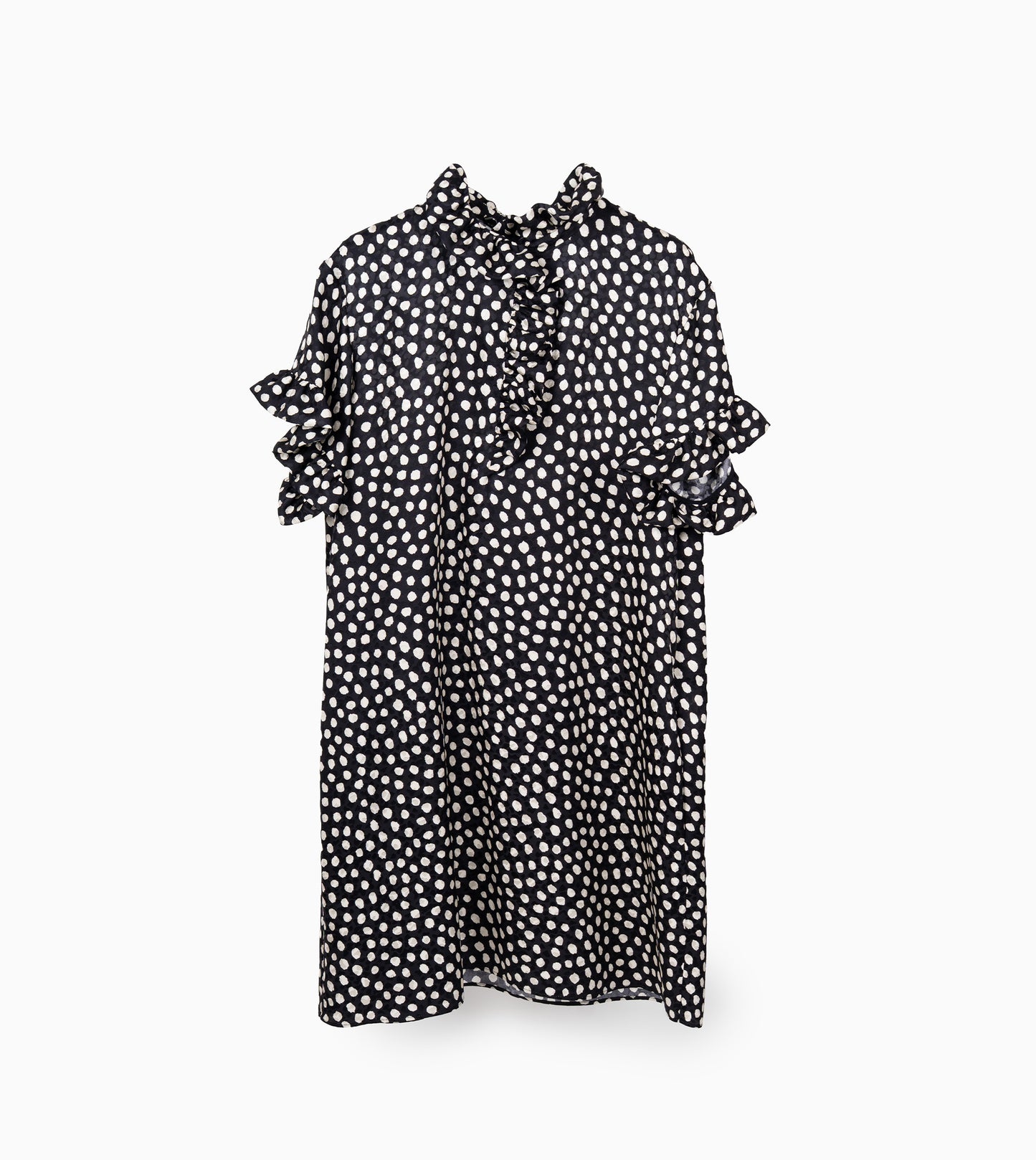CHLOE DOTS DRESS BLACK-BEIGE