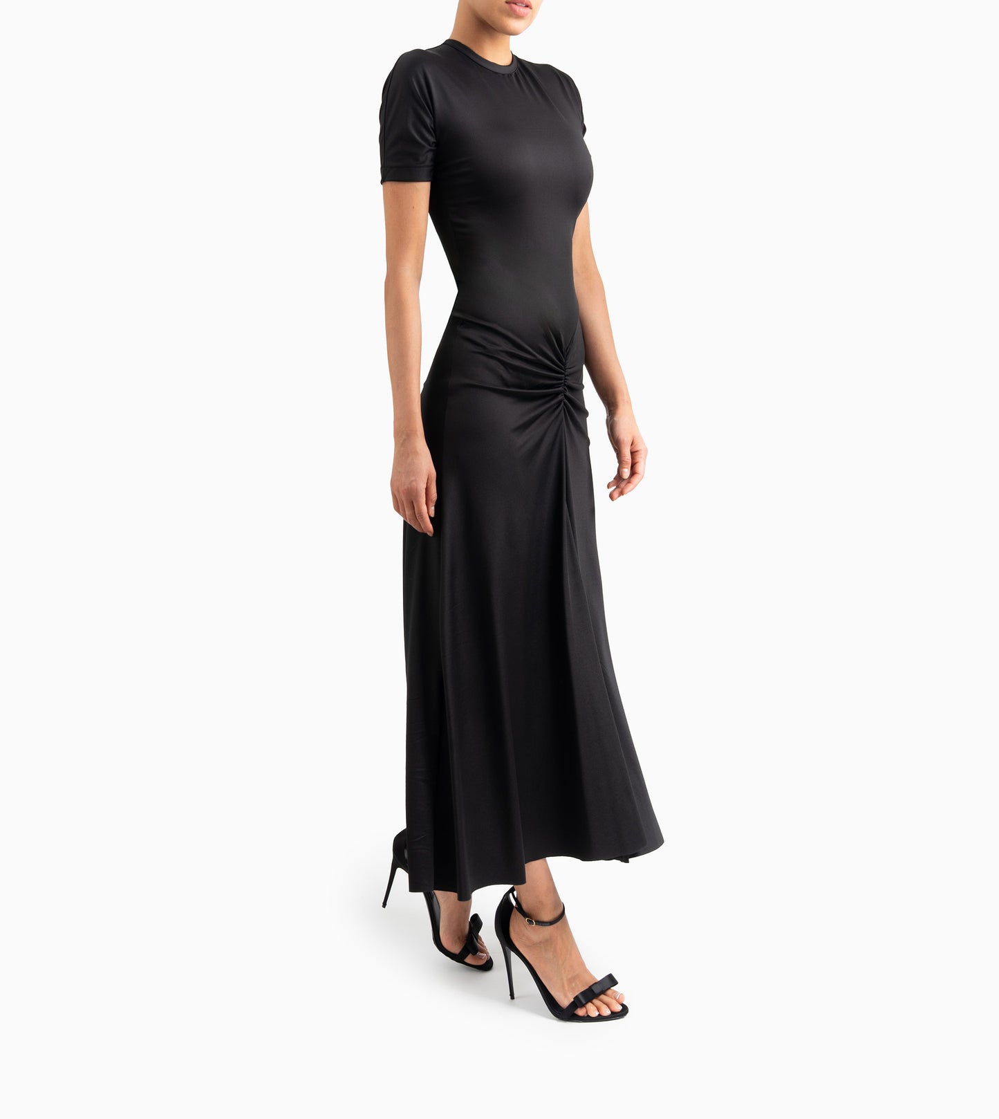VICTORIA BECKHAM- Gathered Waist T-shirt Midi