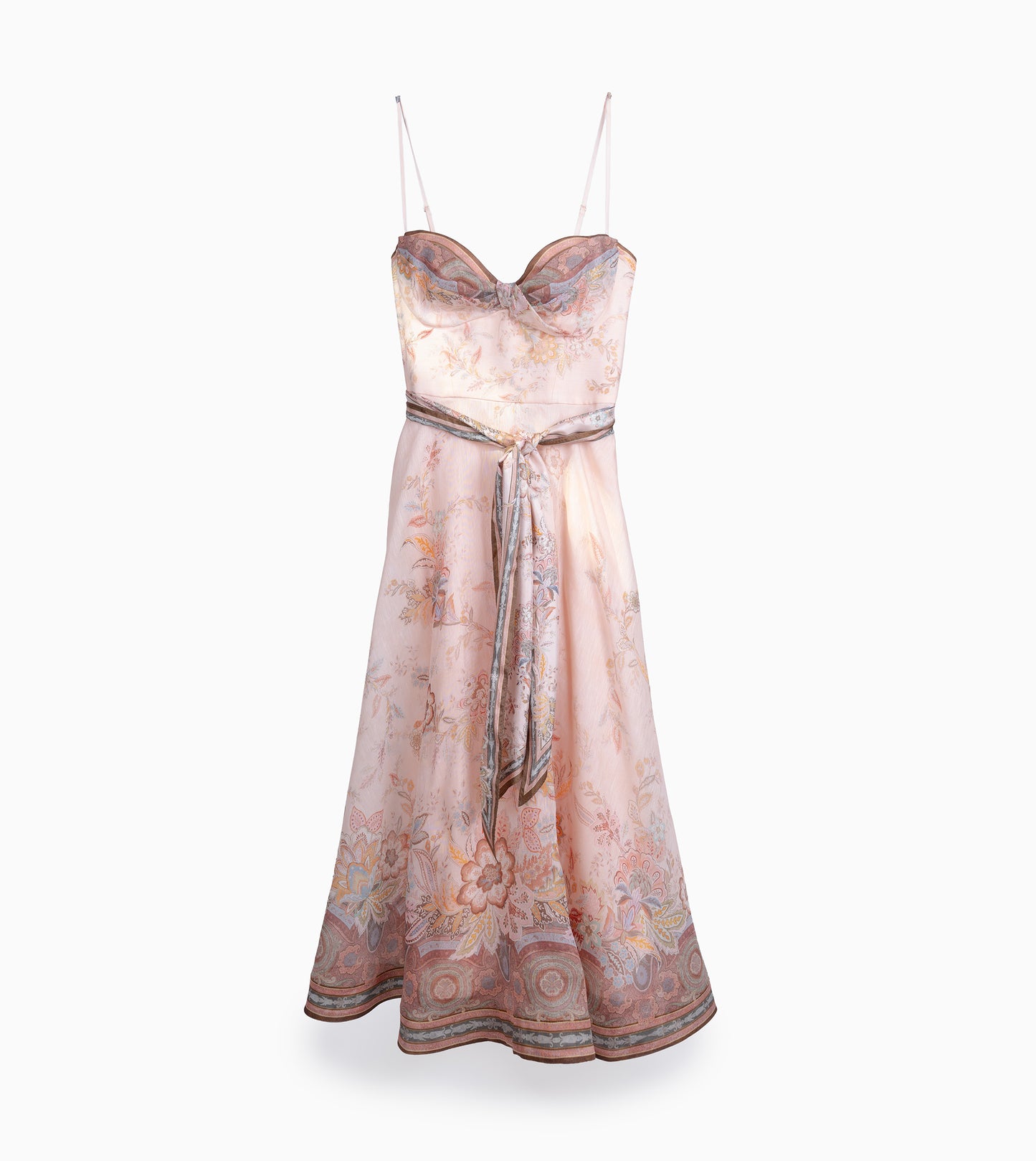 ZIMMERMANN Alchemy Structured Midi Dress Pink Paisley