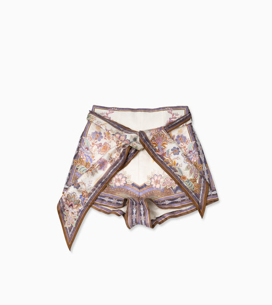 ZIMMERMANN Luna Scarf Tie Short Cream Blue