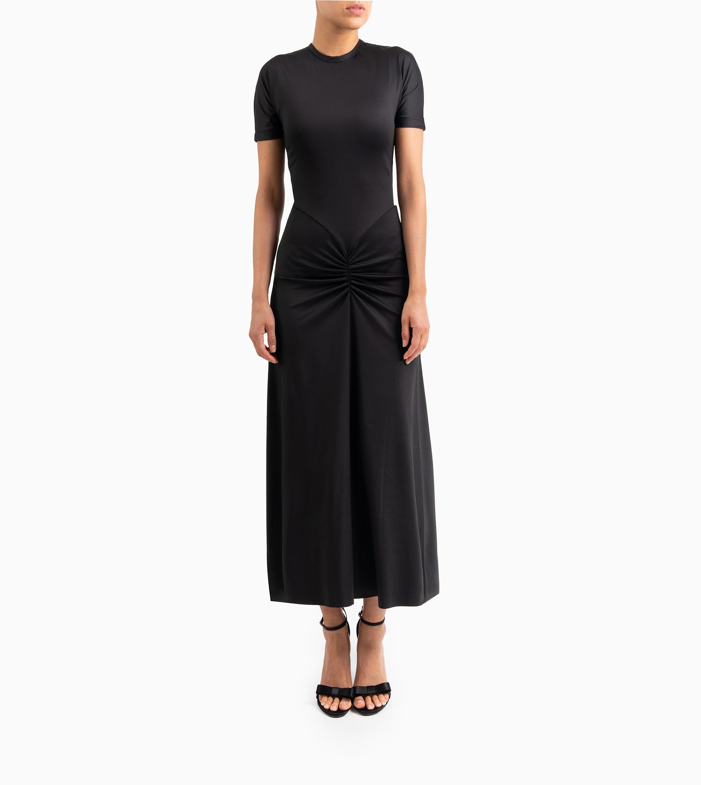 VICTORIA BECKHAM- Gathered Waist T-shirt Midi