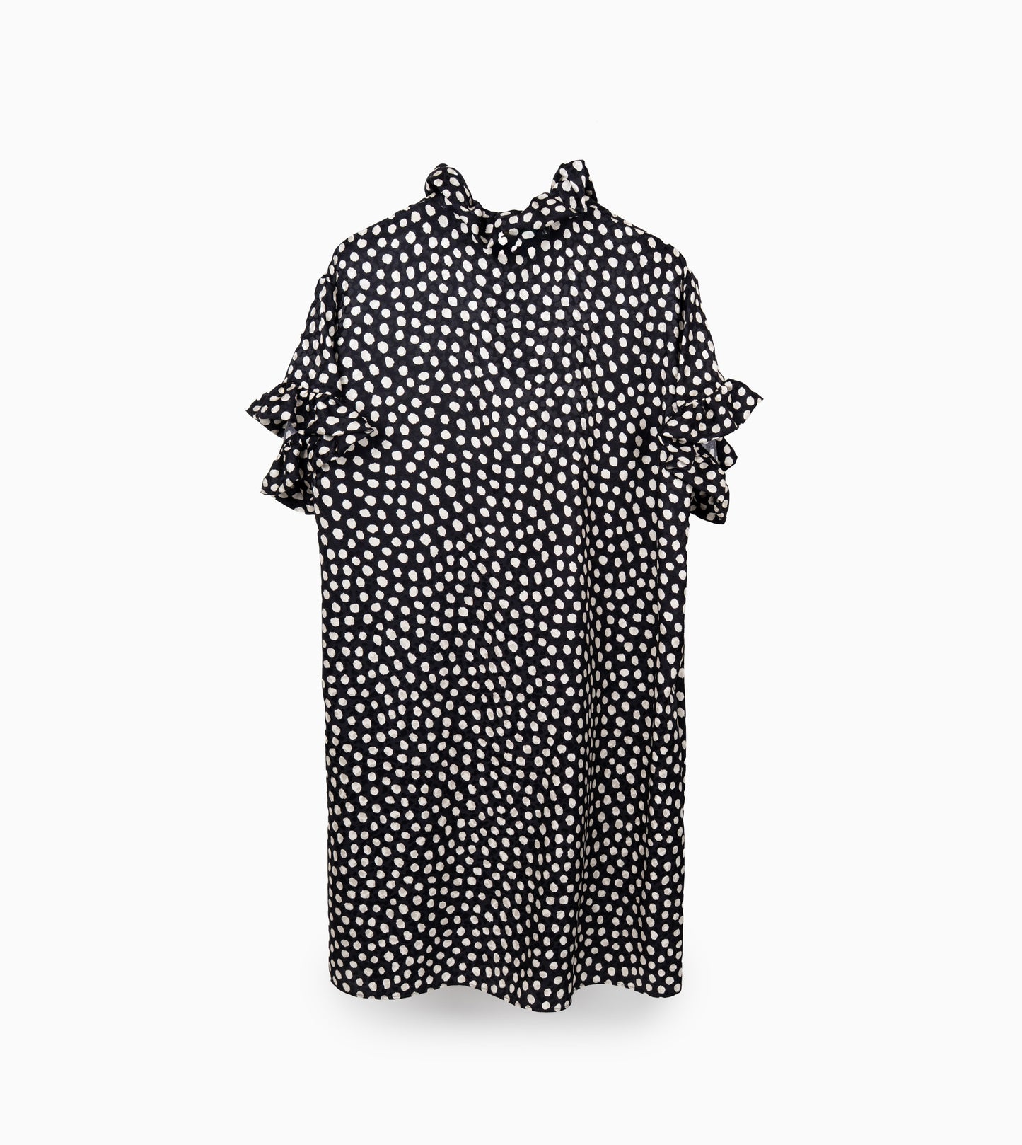 CHLOE DOTS DRESS BLACK-BEIGE
