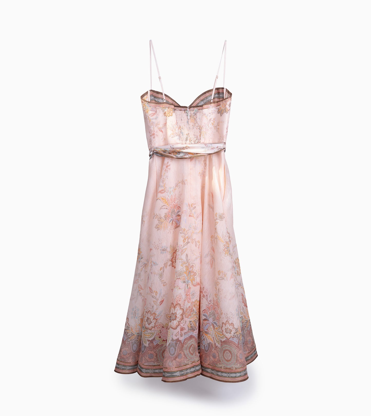 ZIMMERMANN Alchemy Structured Midi Dress Pink Paisley