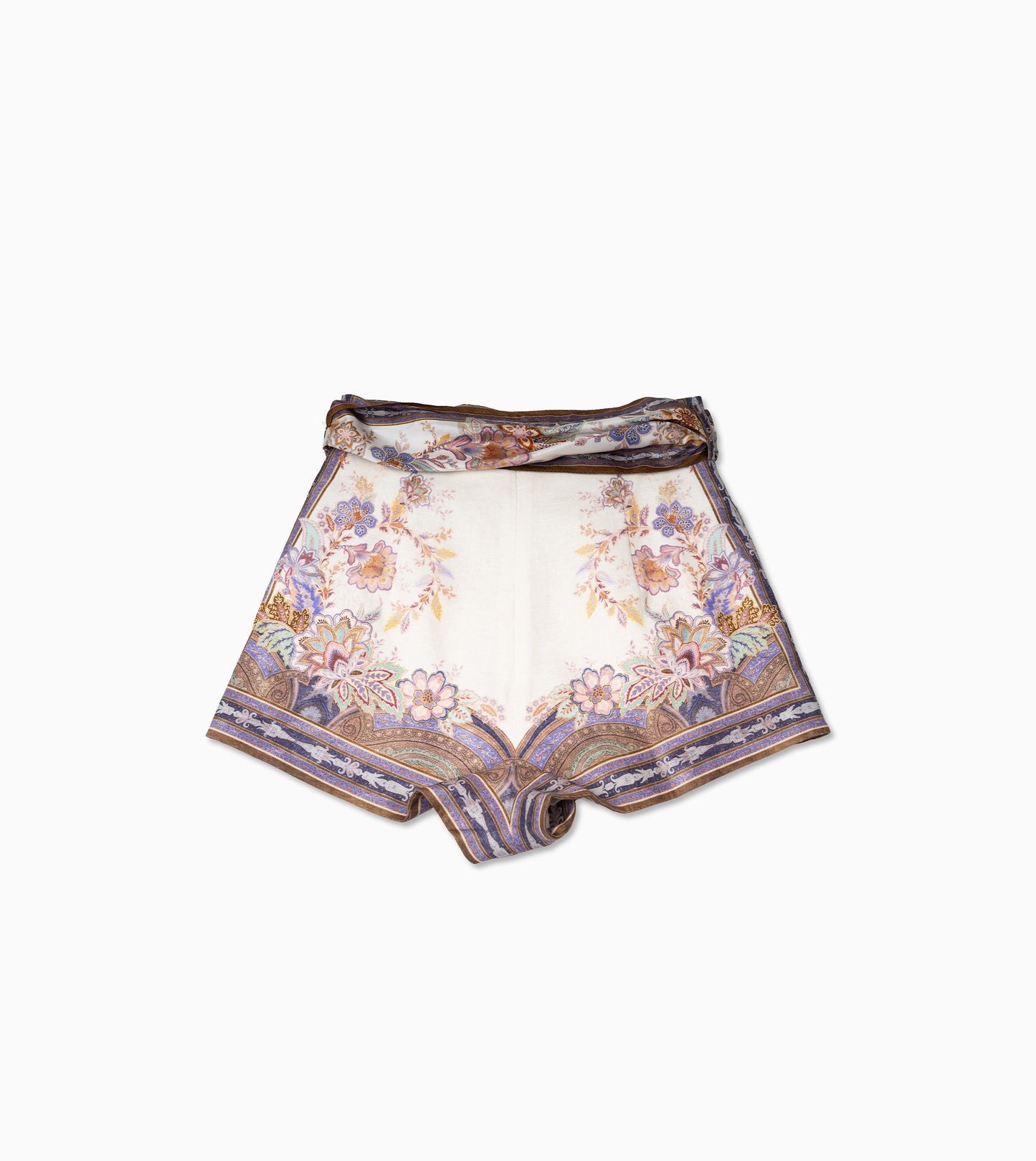 ZIMMERMANN Luna Scarf Tie Short Cream Blue